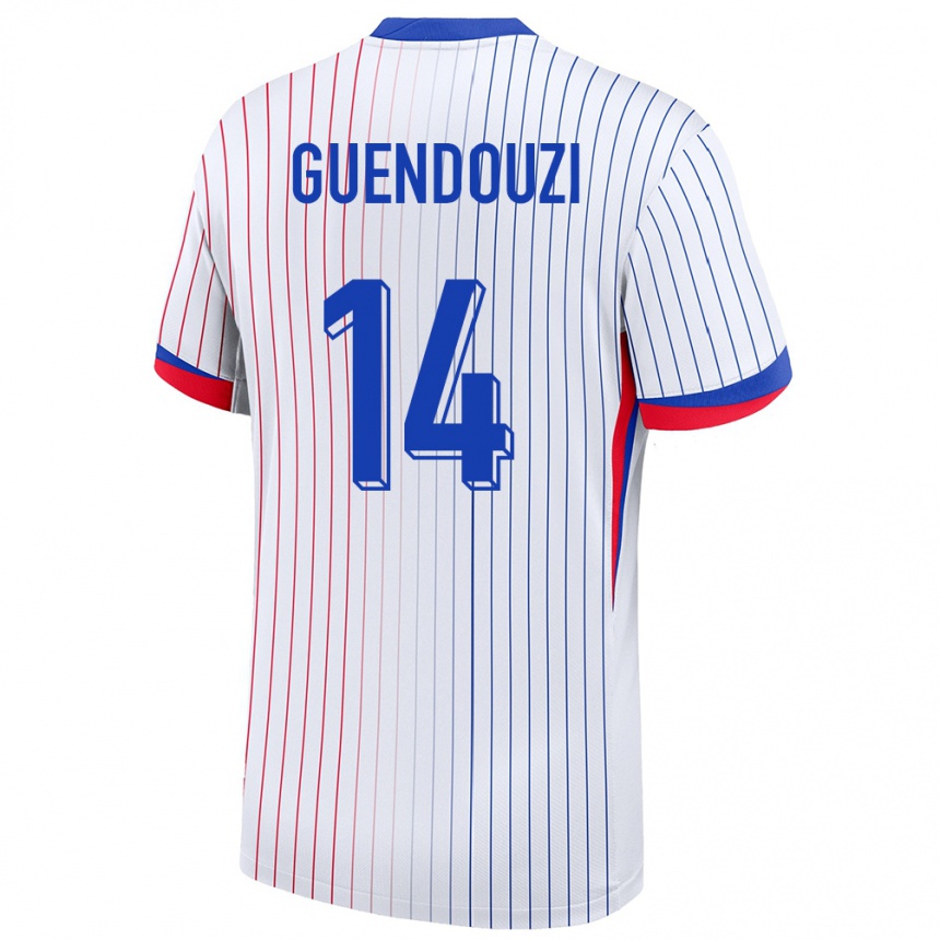 Men Football France Matteo Guendouzi #14 White Away Jersey 24-26 T-Shirt Uk