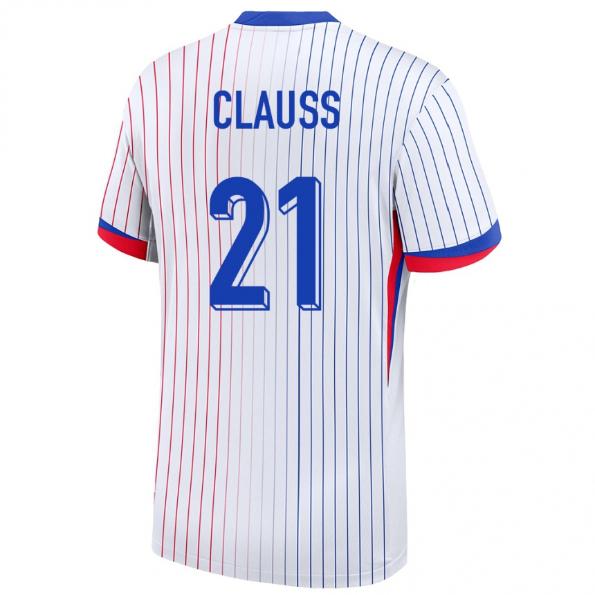 Men Football France Jonathan Clauss #21 White Away Jersey 24-26 T-Shirt Uk