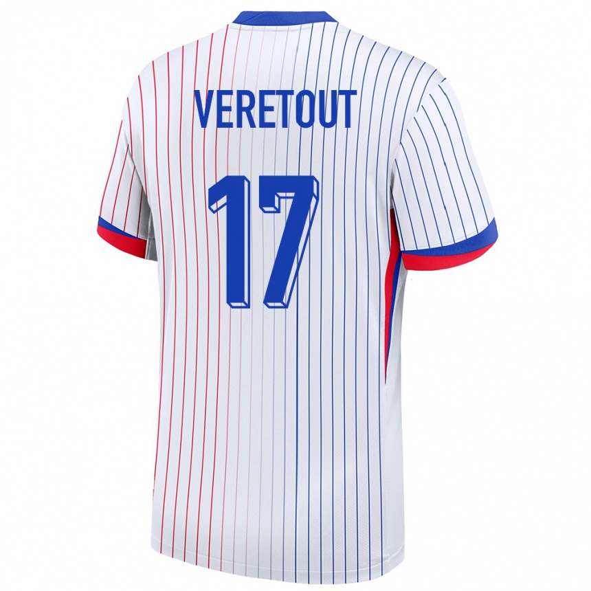 Men Football France Jordan Veretout #17 White Away Jersey 24-26 T-Shirt Uk