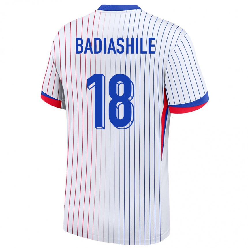 Men Football France Benoit Badiashile #18 White Away Jersey 24-26 T-Shirt Uk