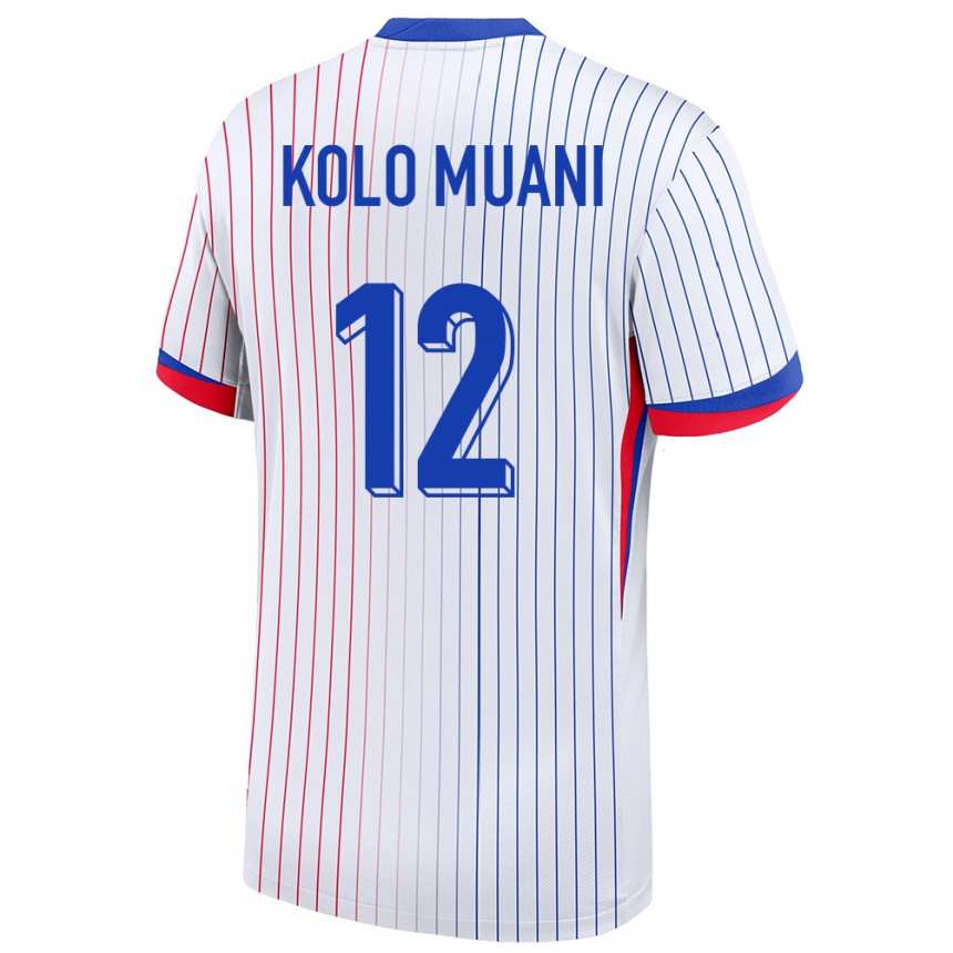 Men Football France Randal Kolo Muani #12 White Away Jersey 24-26 T-Shirt Uk