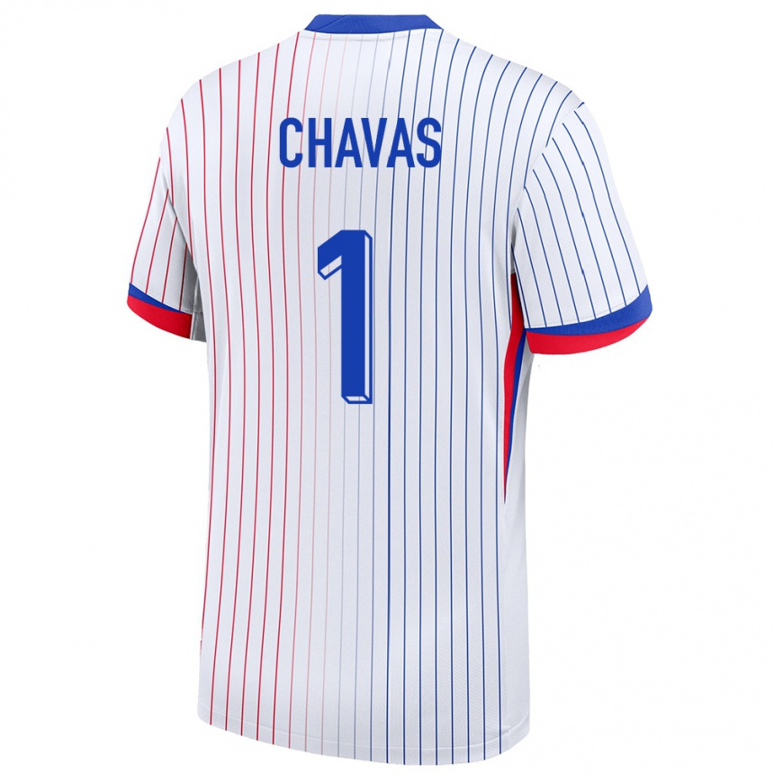 Men Football France Mylene Chavas #1 White Away Jersey 24-26 T-Shirt Uk