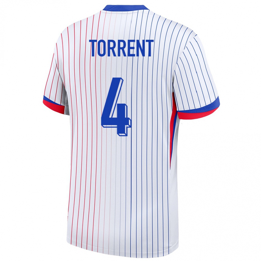 Men Football France Marion Torrent #4 White Away Jersey 24-26 T-Shirt Uk