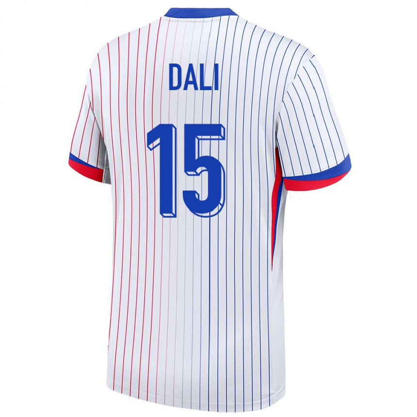 Men Football France Kenza Dali #15 White Away Jersey 24-26 T-Shirt Uk