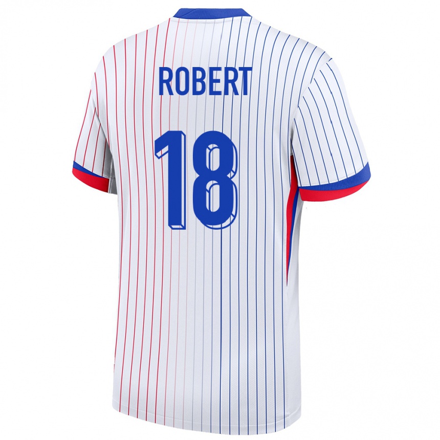 Men Football France Faustine Robert #18 White Away Jersey 24-26 T-Shirt Uk