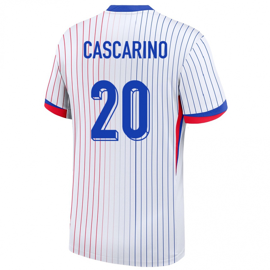 Men Football France Delphine Cascarino #20 White Away Jersey 24-26 T-Shirt Uk