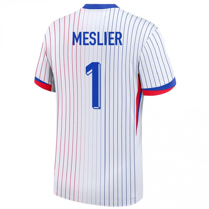 Men Football France Illan Meslier #1 White Away Jersey 24-26 T-Shirt Uk