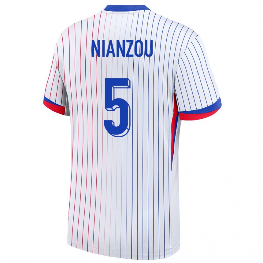 Men Football France Tanguy Nianzou #5 White Away Jersey 24-26 T-Shirt Uk