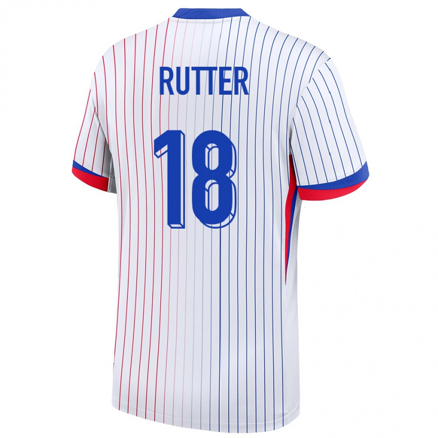 Men Football France Georginio Rutter #18 White Away Jersey 24-26 T-Shirt Uk