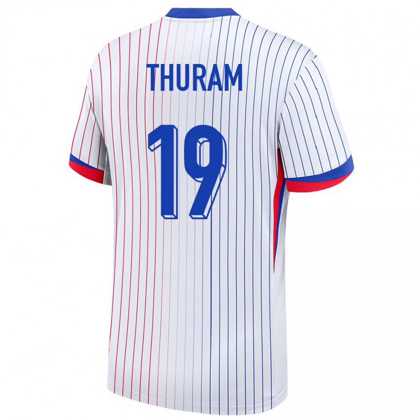 Men Football France Khephren Thuram #19 White Away Jersey 24-26 T-Shirt Uk