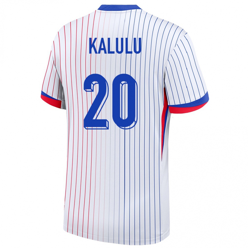 Men Football France Pierre Kalulu #20 White Away Jersey 24-26 T-Shirt Uk