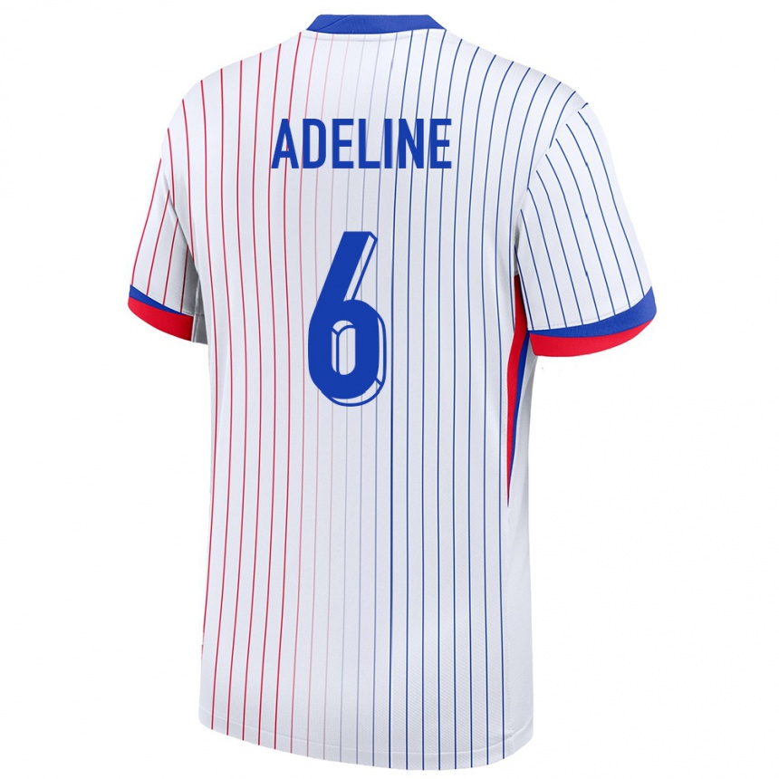 Men Football France Martin Adeline #6 White Away Jersey 24-26 T-Shirt Uk