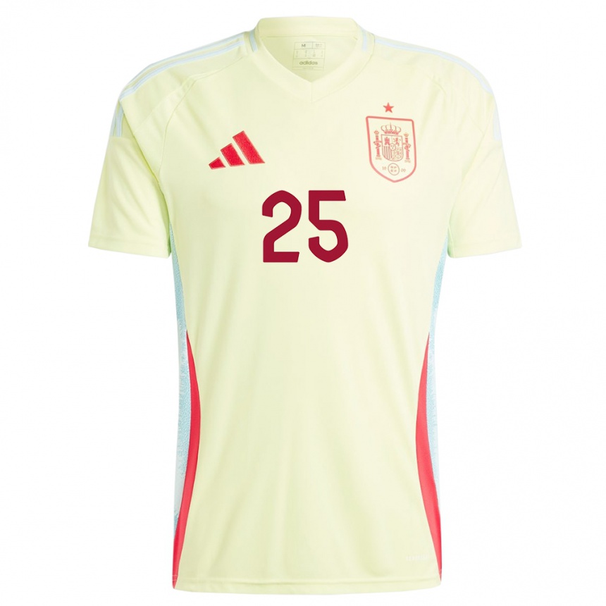 Men Football Spain Ainhoa Vicente #25 Yellow Away Jersey 24-26 T-Shirt Uk