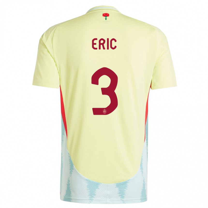 Men Football Spain Eric Garcia #3 Yellow Away Jersey 24-26 T-Shirt Uk