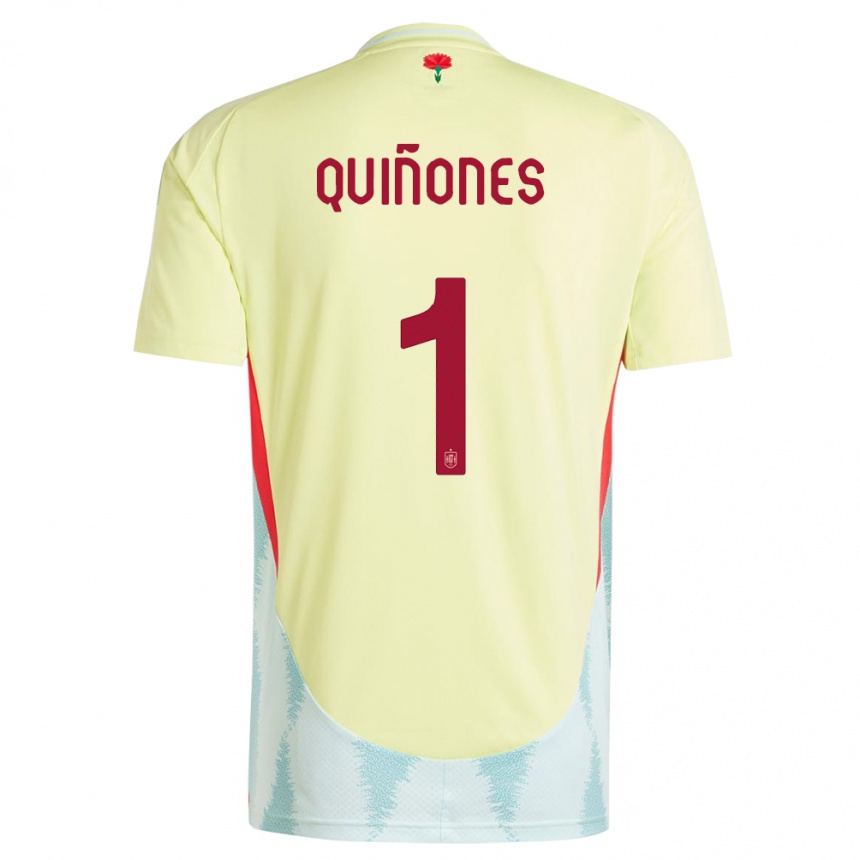 Men Football Spain Mariasun Quinones #1 Yellow Away Jersey 24-26 T-Shirt Uk