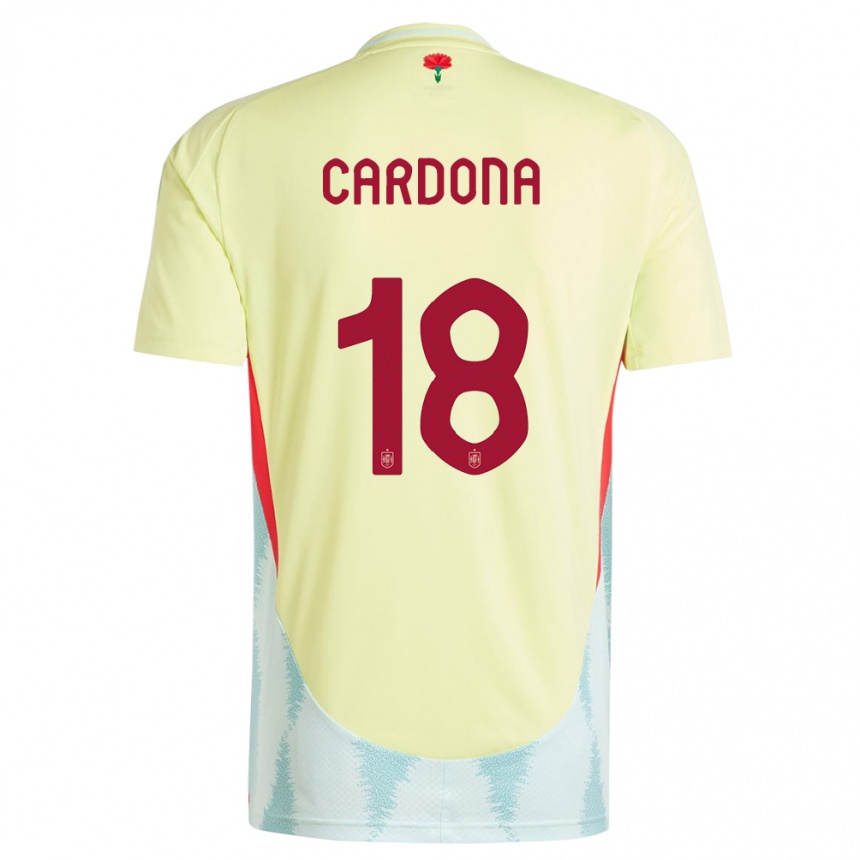 Men Football Spain Marta Cardona #18 Yellow Away Jersey 24-26 T-Shirt Uk