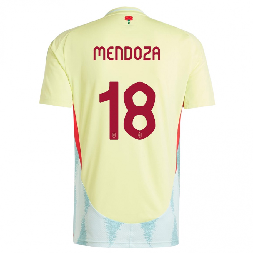 Men Football Spain Rodrigo Mendoza #18 Yellow Away Jersey 24-26 T-Shirt Uk