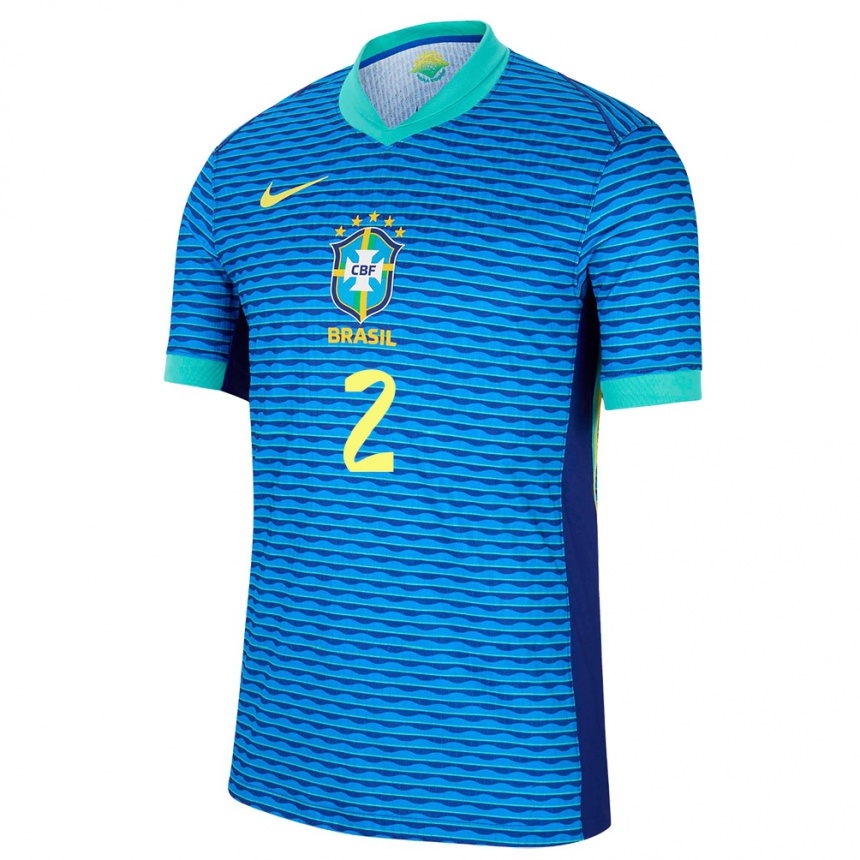 Men Football Brazil Antonia #2 Blue Away Jersey 24-26 T-Shirt Uk