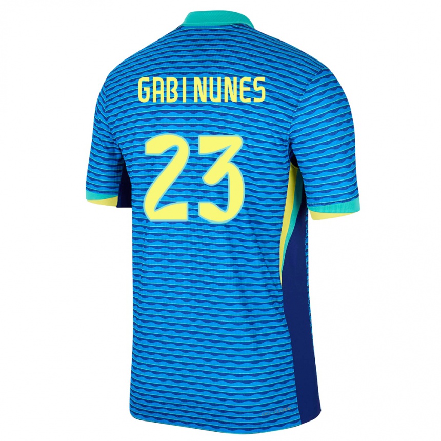 Men Football Brazil Gabi Nunes #23 Blue Away Jersey 24-26 T-Shirt Uk