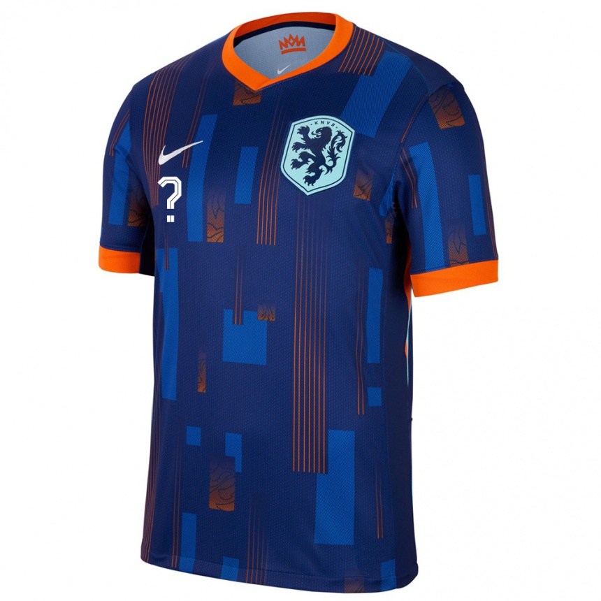 Men Football Netherlands Your Name #0 Blue Away Jersey 24-26 T-Shirt Uk