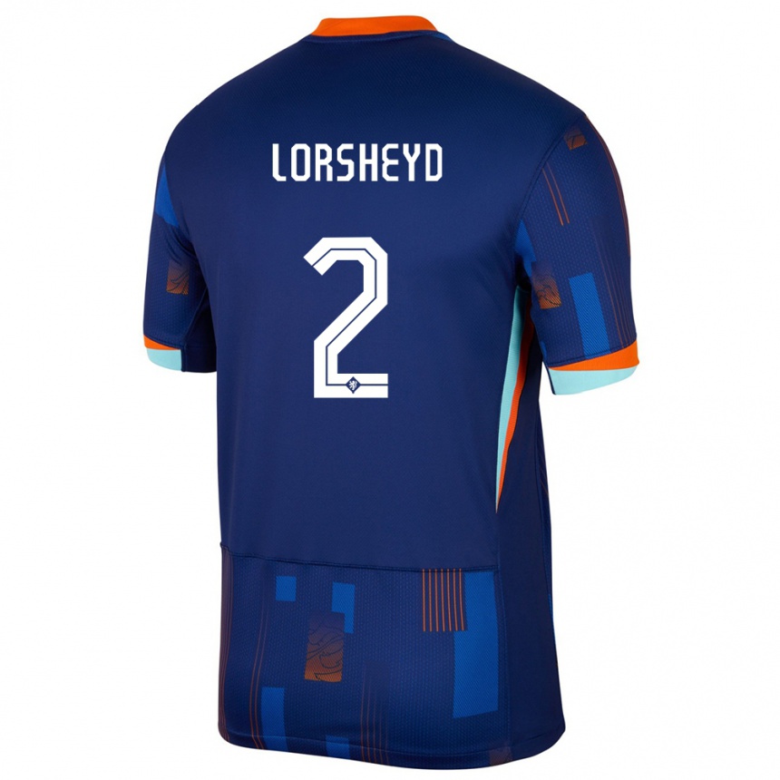 Men Football Netherlands Barbara Lorsheyd #2 Blue Away Jersey 24-26 T-Shirt Uk