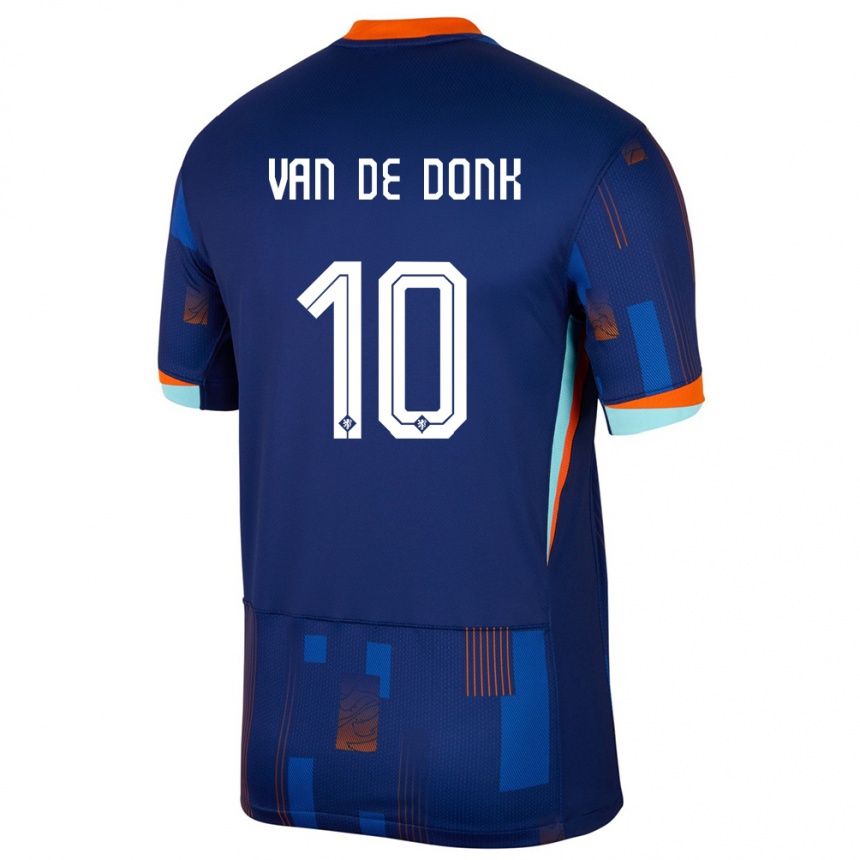 Men Football Netherlands Danielle Van De Donk #10 Blue Away Jersey 24-26 T-Shirt Uk