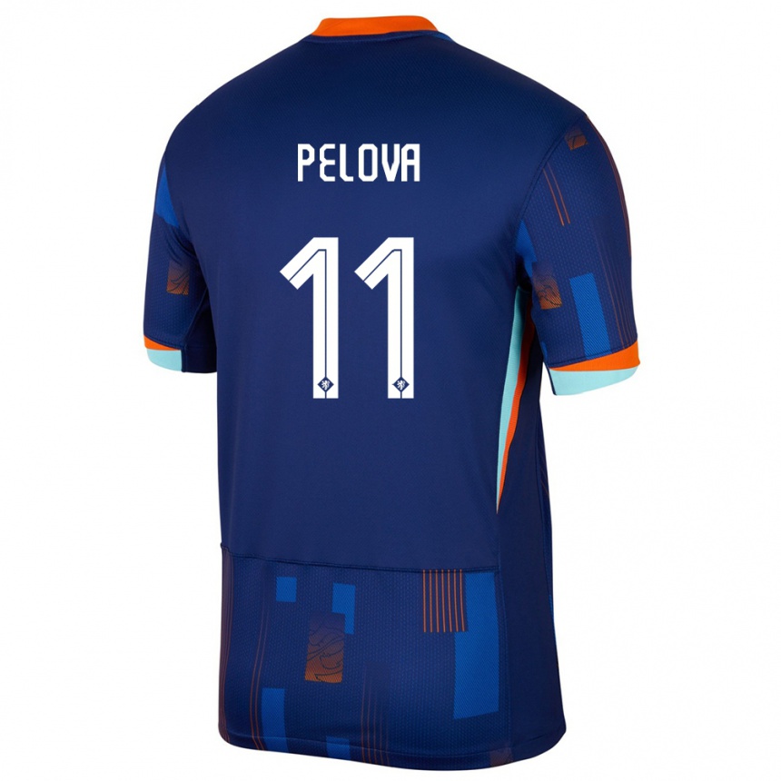 Men Football Netherlands Victoria Pelova #11 Blue Away Jersey 24-26 T-Shirt Uk