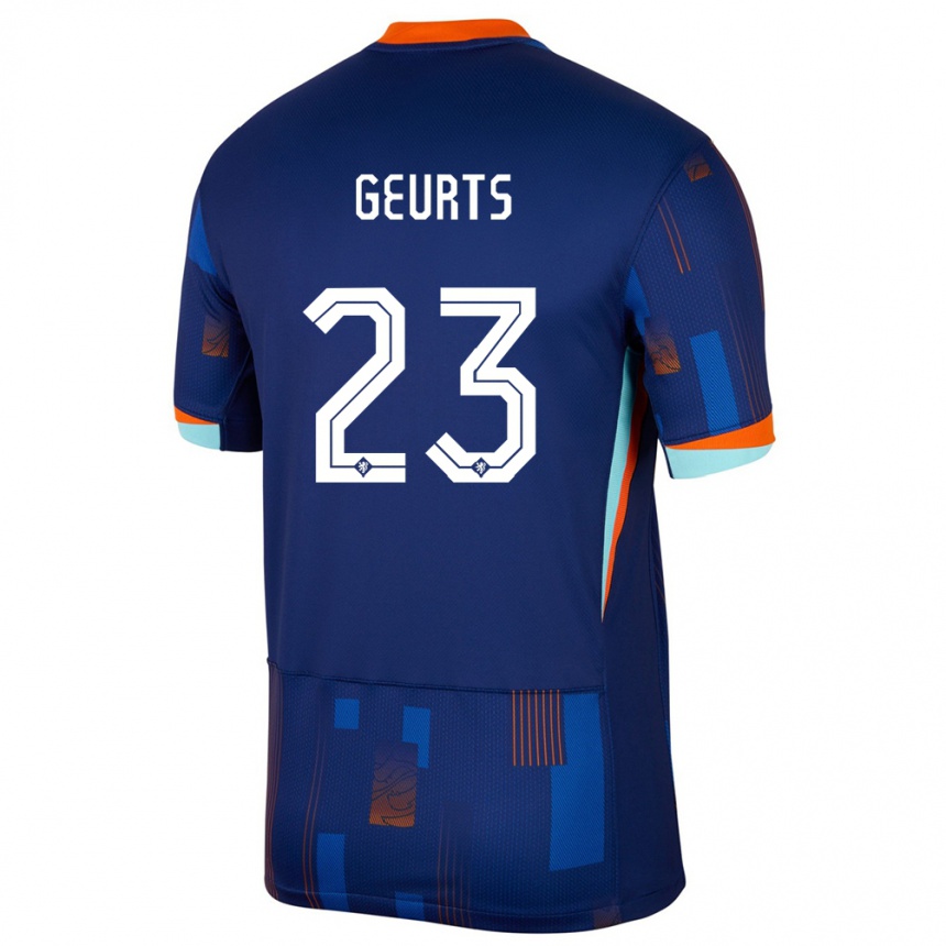 Men Football Netherlands Loes Geurts #23 Blue Away Jersey 24-26 T-Shirt Uk