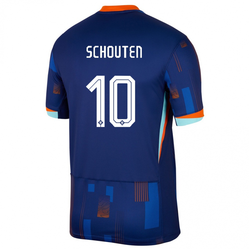 Men Football Netherlands Lewis Schouten #10 Blue Away Jersey 24-26 T-Shirt Uk