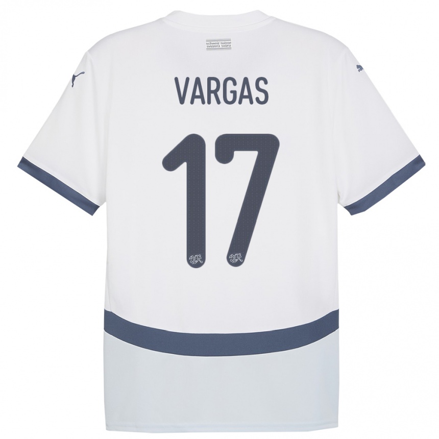 Men Football Switzerland Ruben Vargas #17 White Away Jersey 24-26 T-Shirt Uk