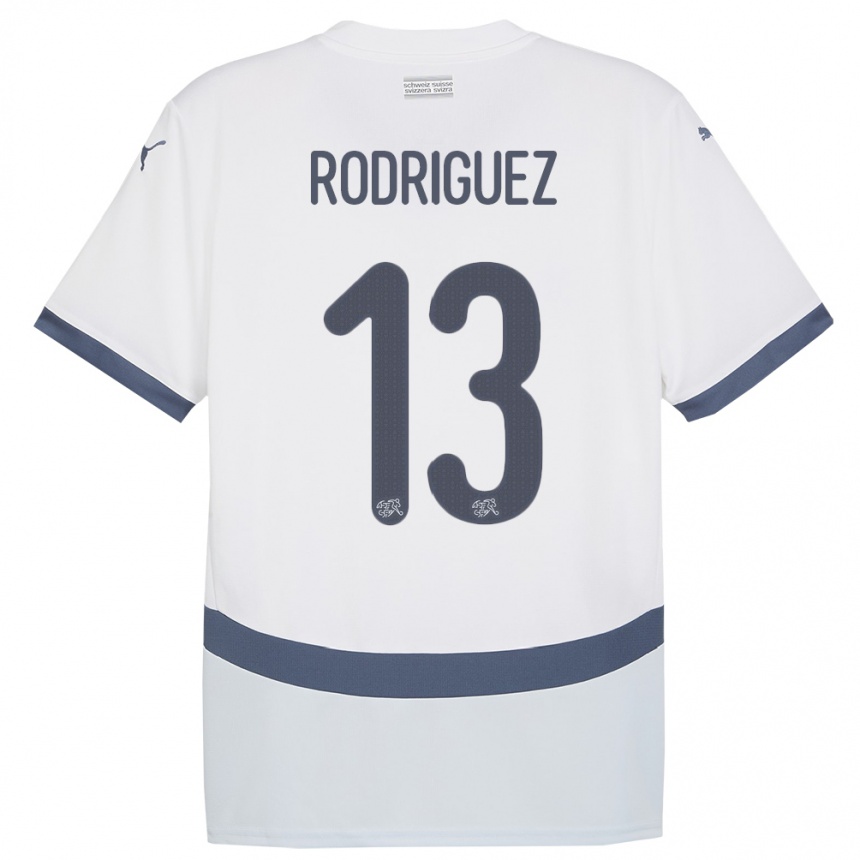 Men Football Switzerland Ricardo Rodriguez #13 White Away Jersey 24-26 T-Shirt Uk