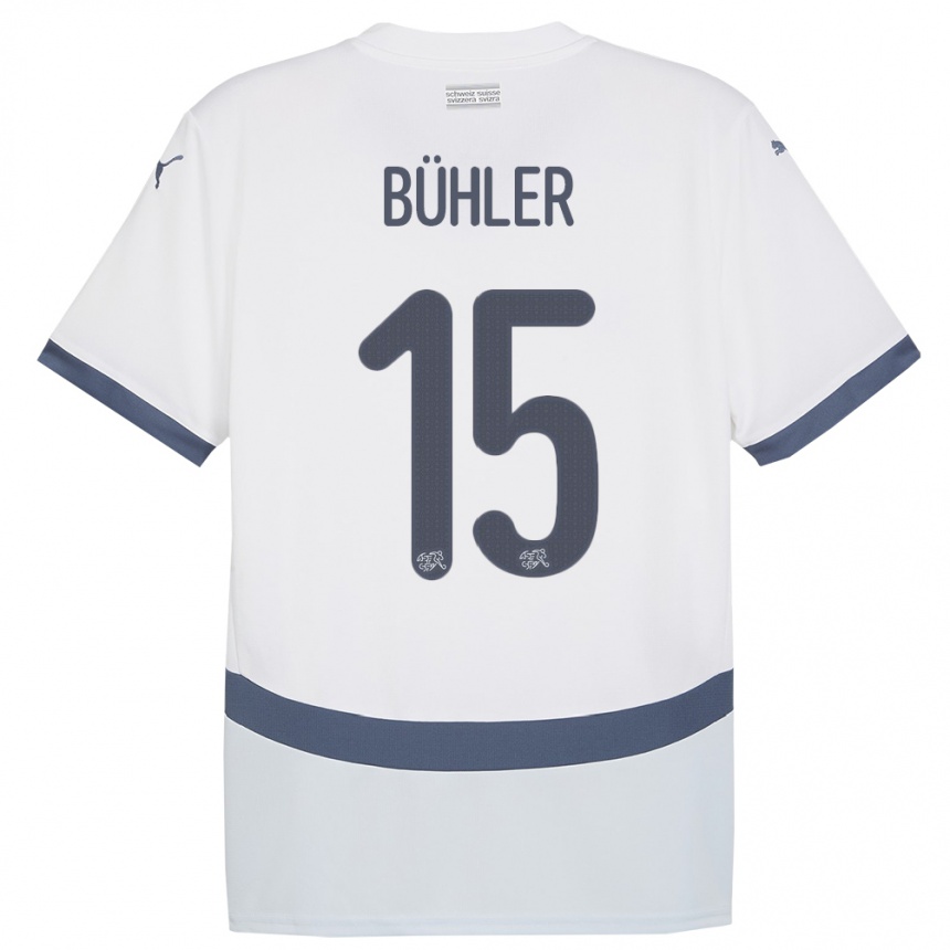 Men Football Switzerland Luana Buhler #15 White Away Jersey 24-26 T-Shirt Uk