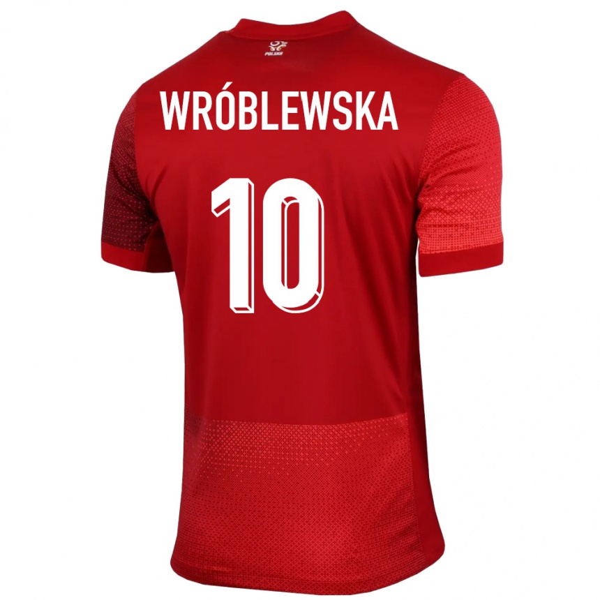 Men Football Poland Joanna Wroblewska #10 Red Away Jersey 24-26 T-Shirt Uk