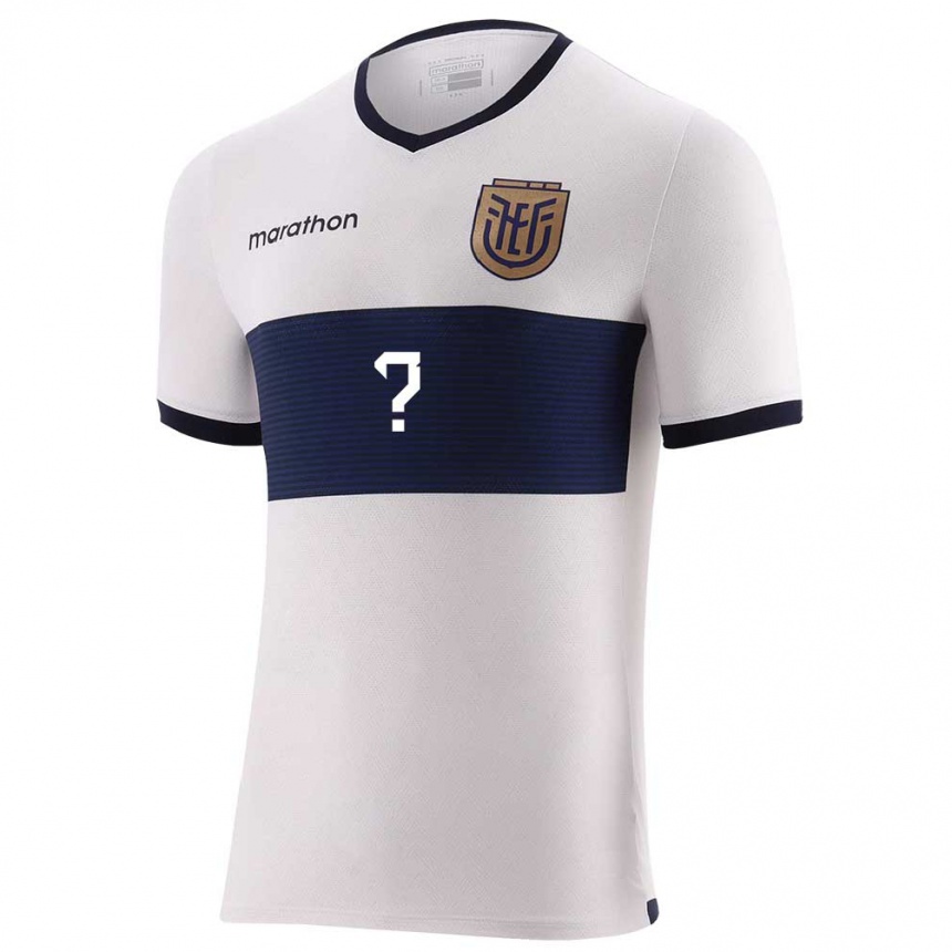 Men Football Ecuador Your Name #0 White Away Jersey 24-26 T-Shirt Uk