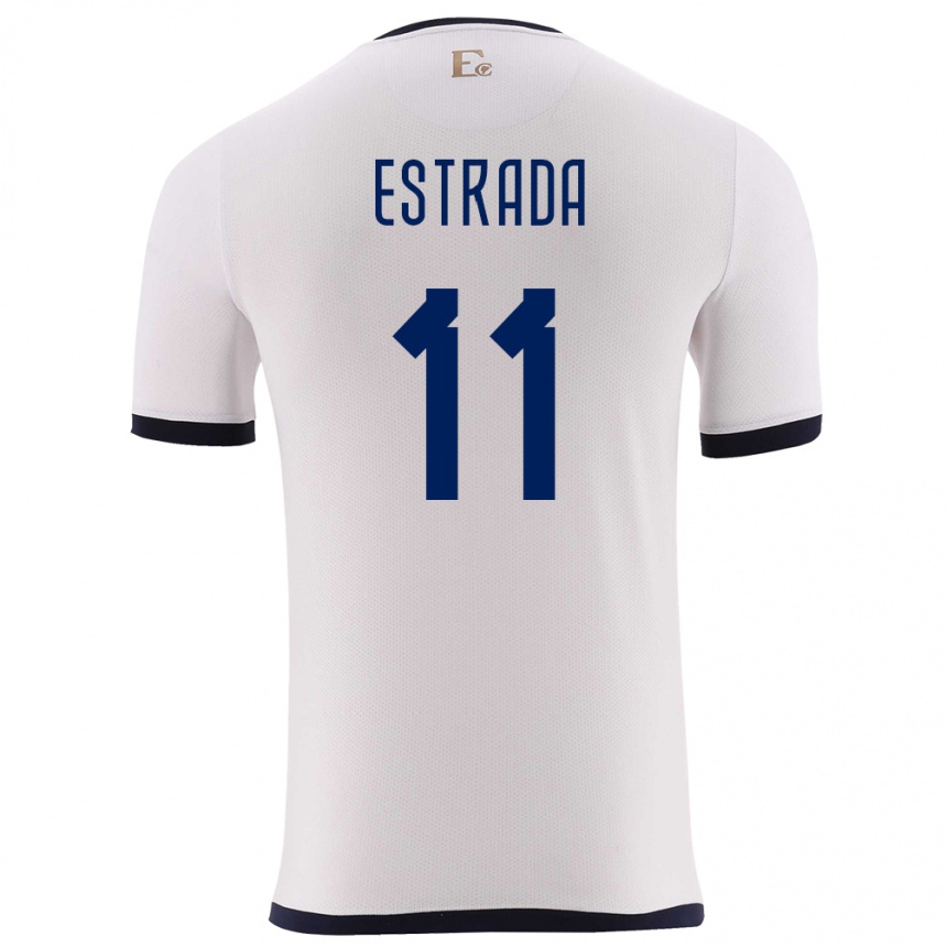 Men Football Ecuador Michael Estrada #11 White Away Jersey 24-26 T-Shirt Uk