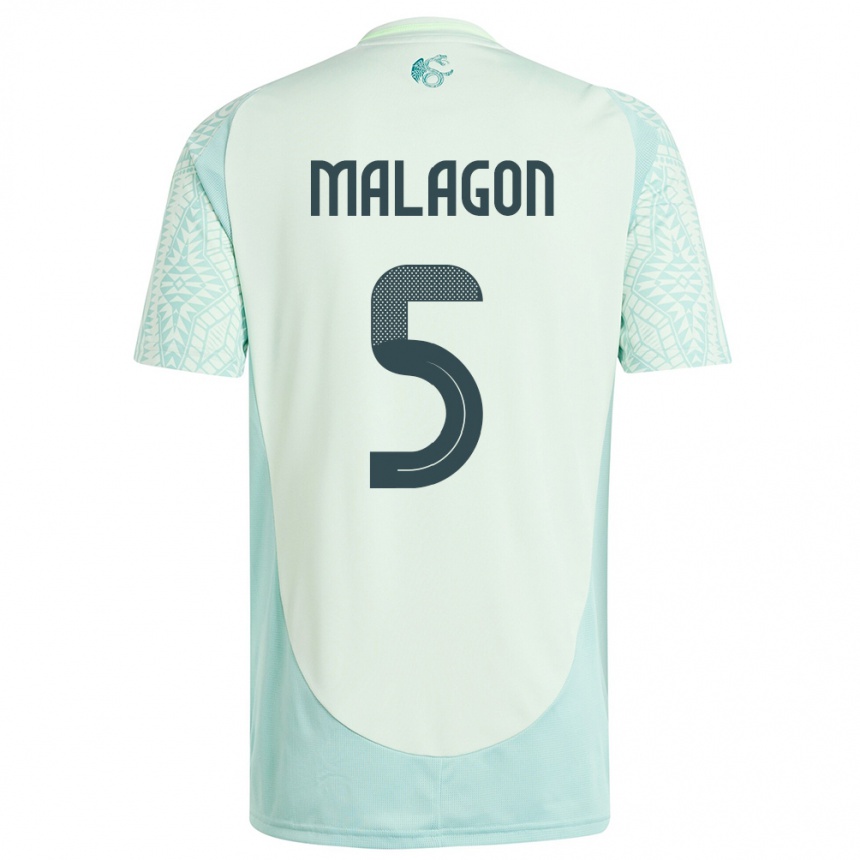 Men Football Mexico Luis Malagon #5 Linen Green Away Jersey 24-26 T-Shirt Uk