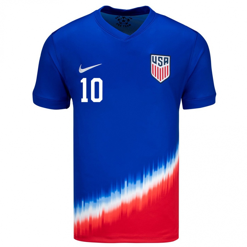 Men Football United States Paxten Aaronson #10 Blue Away Jersey 24-26 T-Shirt Uk