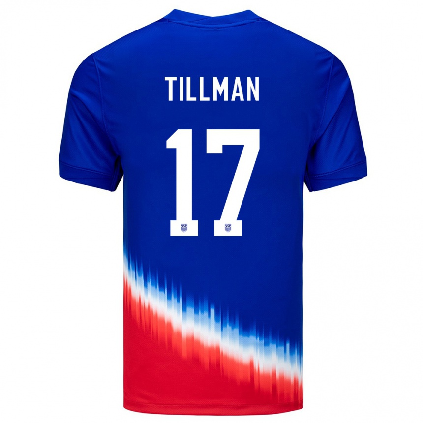 Men Football United States Malik Tillman #17 Blue Away Jersey 24-26 T-Shirt Uk