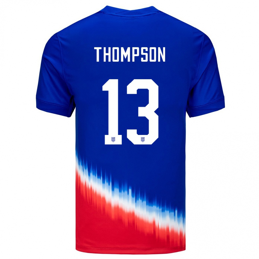 Men Football United States Alyssa Thompson #13 Blue Away Jersey 24-26 T-Shirt Uk