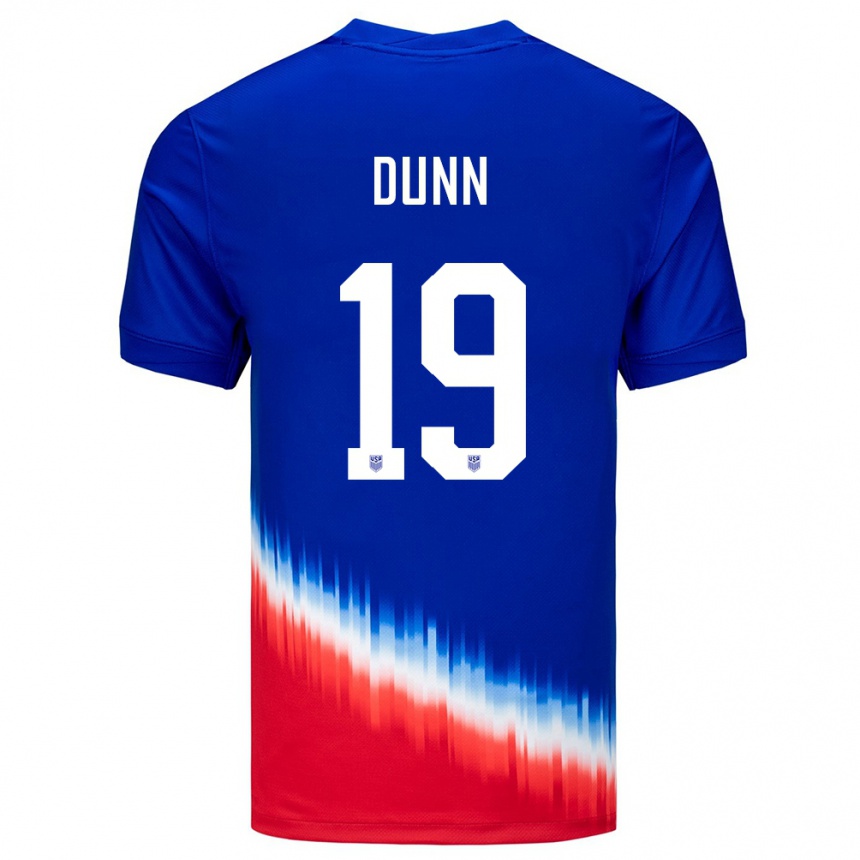 Men Football United States Crystal Dunn #19 Blue Away Jersey 24-26 T-Shirt Uk