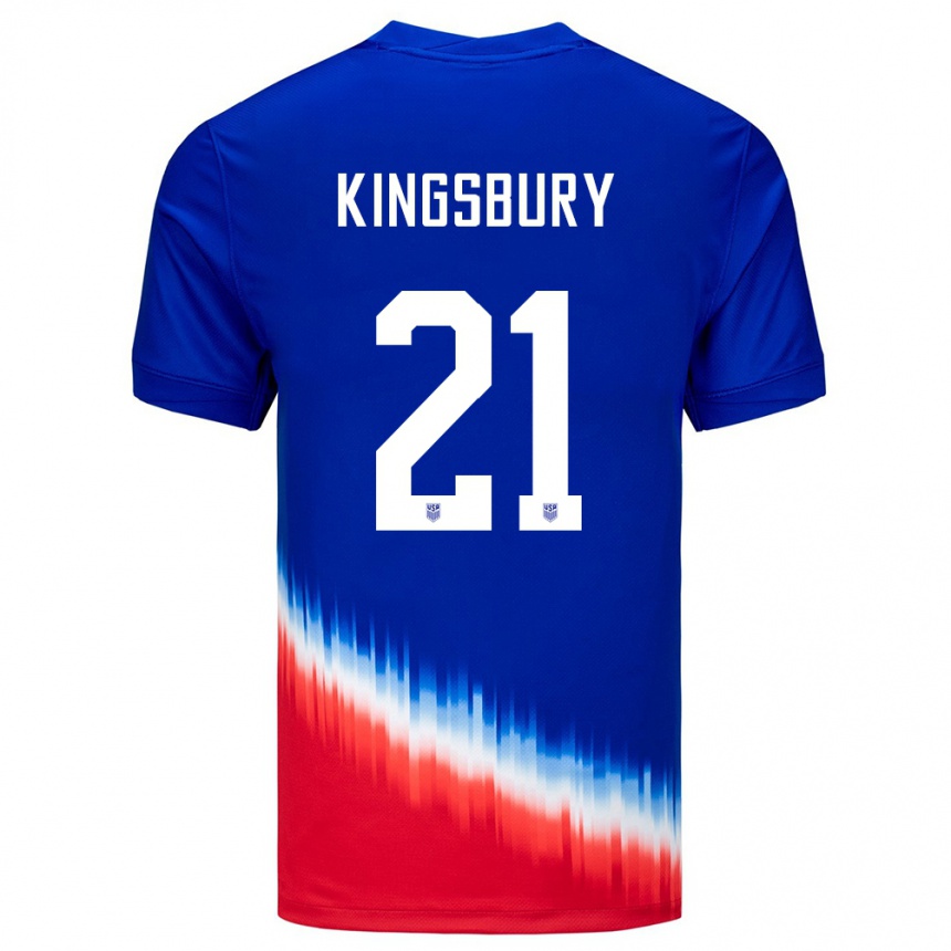 Men Football United States Aubrey Kingsbury #21 Blue Away Jersey 24-26 T-Shirt Uk