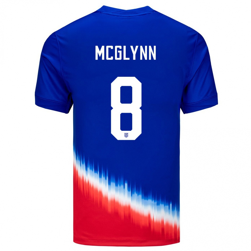 Men Football United States Jack Mcglynn #8 Blue Away Jersey 24-26 T-Shirt Uk