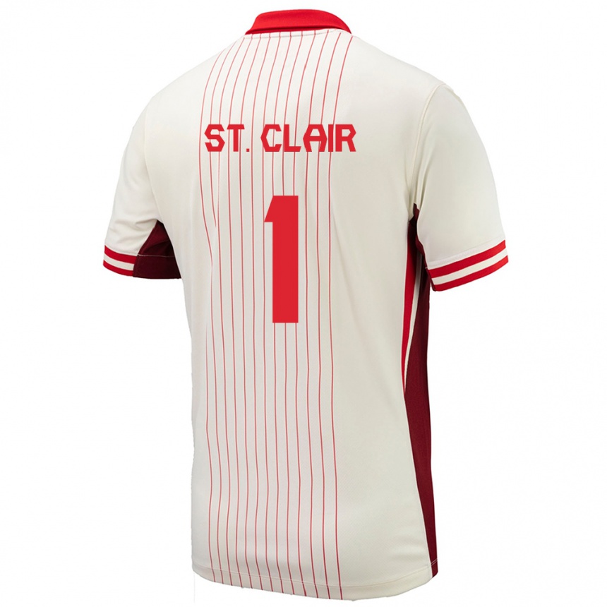 Men Football Canada Dayne St Clair #1 White Away Jersey 24-26 T-Shirt Uk