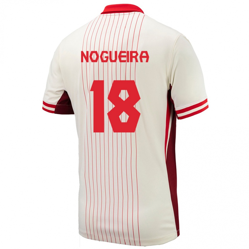 Men Football Canada Matthew Nogueira #18 White Away Jersey 24-26 T-Shirt Uk