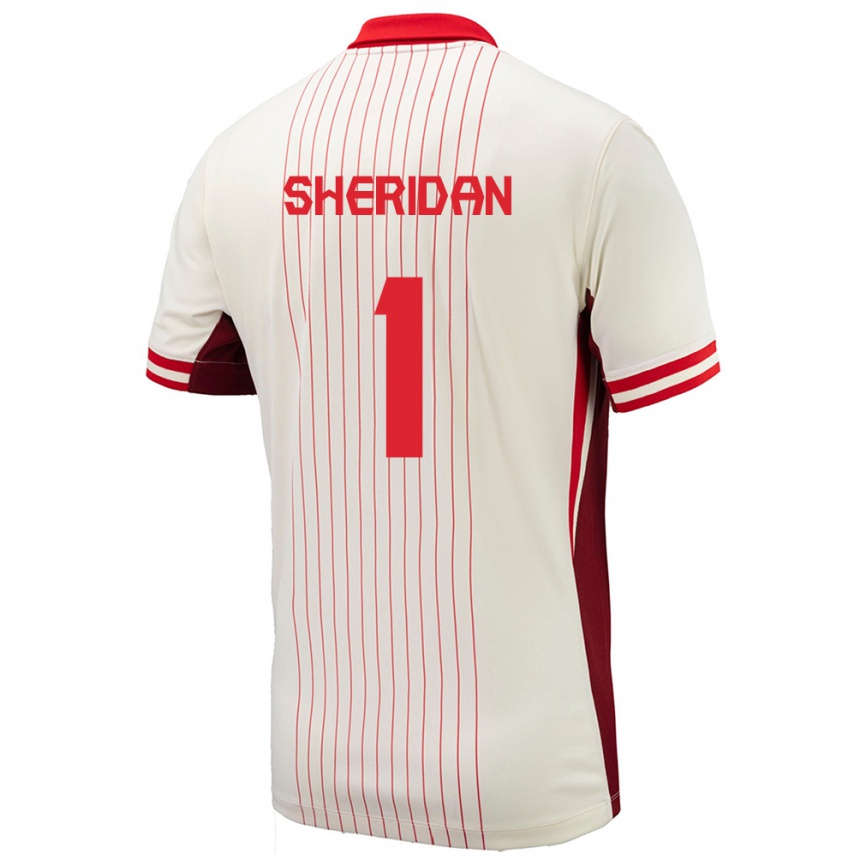 Men Football Canada Kailen Sheridan #1 White Away Jersey 24-26 T-Shirt Uk