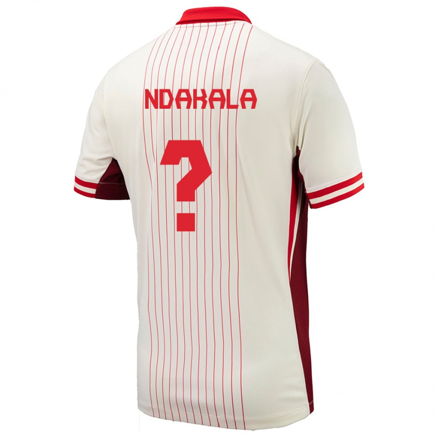 Men Football Canada Joshue Ndakala #0 White Away Jersey 24-26 T-Shirt Uk