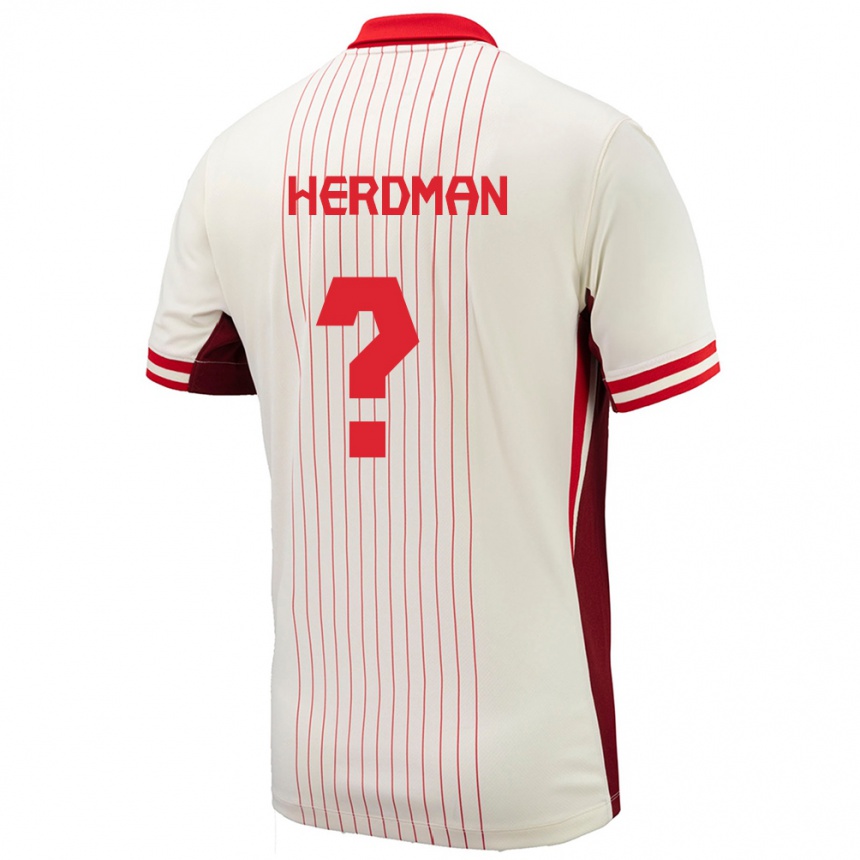 Men Football Canada Jay Herdman #0 White Away Jersey 24-26 T-Shirt Uk