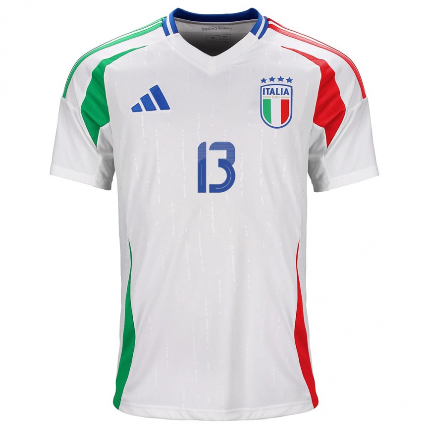 Men Football Italy Matteo Darmian #13 White Away Jersey 24-26 T-Shirt Uk