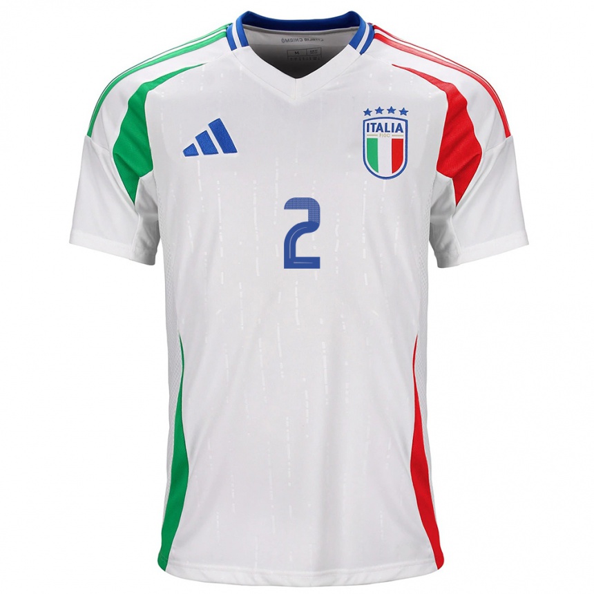 Men Football Italy Marco Palestra #2 White Away Jersey 24-26 T-Shirt Uk