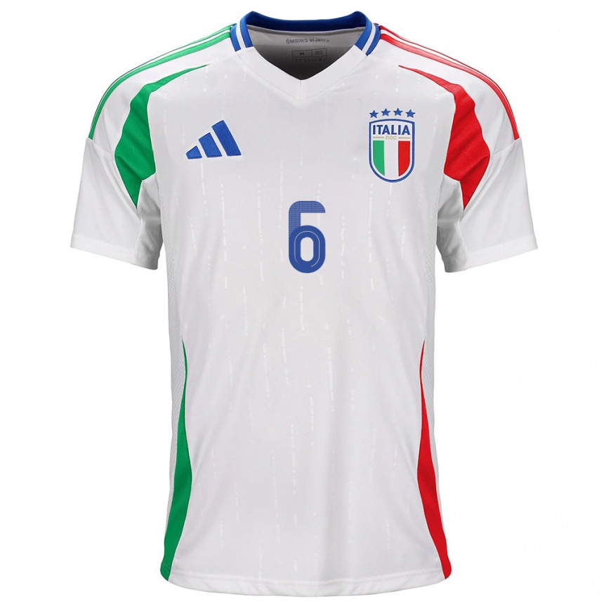 Men Football Italy Federico Gatti #6 White Away Jersey 24-26 T-Shirt Uk